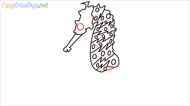 how to draw a cute seahorse Step (6)