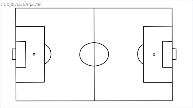 how to draw a football court step by step