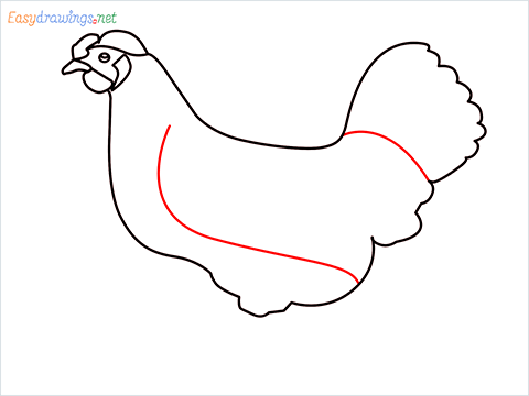 how to draw a mother hen Step (9)