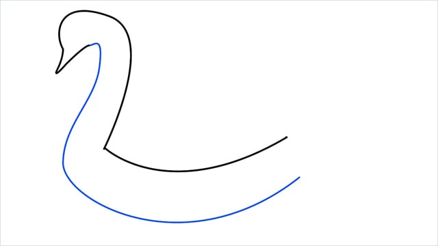 how to draw a swimming swan step (3)