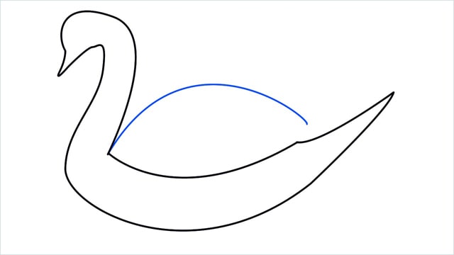 how to draw a swimming swan step (5)