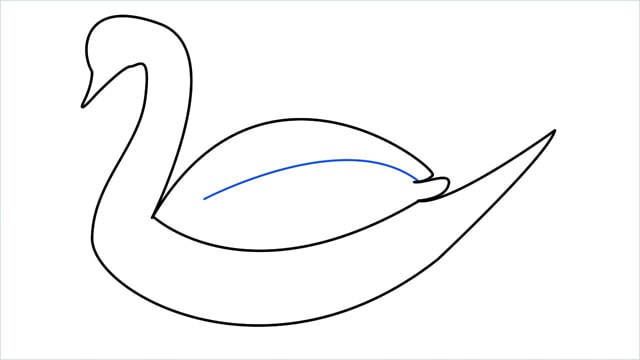 how to draw a swimming swan step (7)