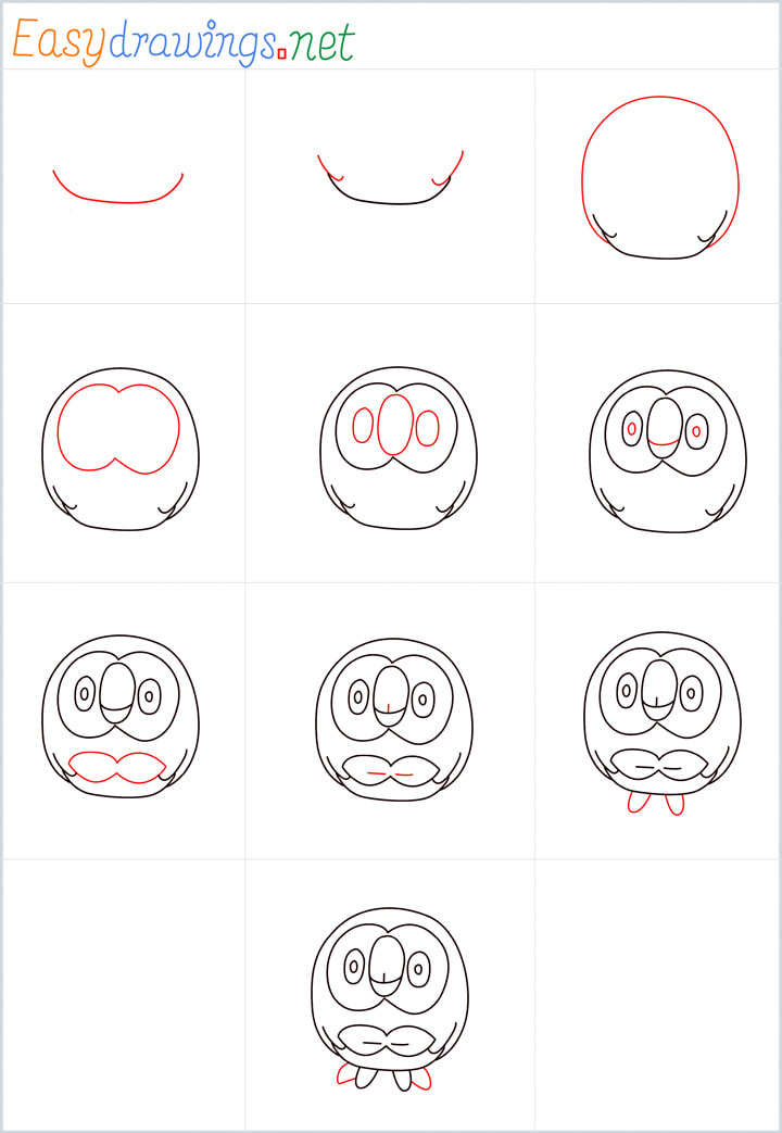 Rowlet drawing pin for pinterest