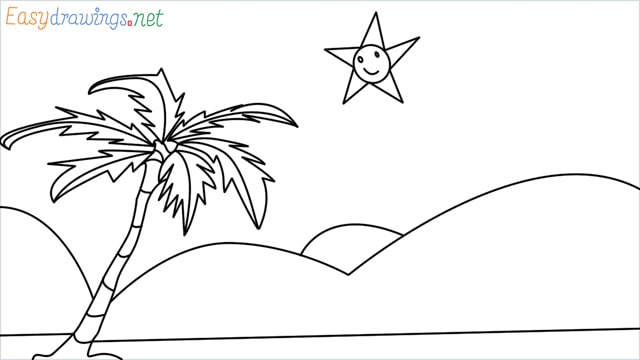How to drawing a scenery for kindergarten step by step for beginners