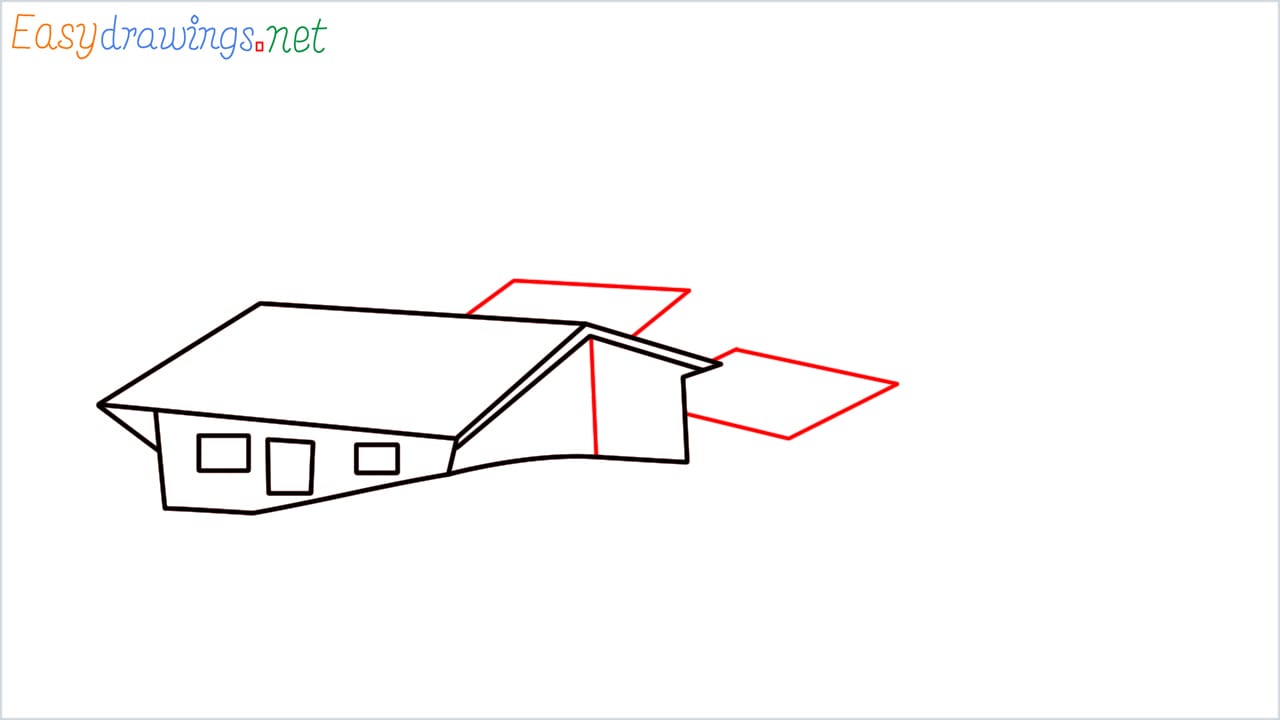 how to draw small village scenery step (5)