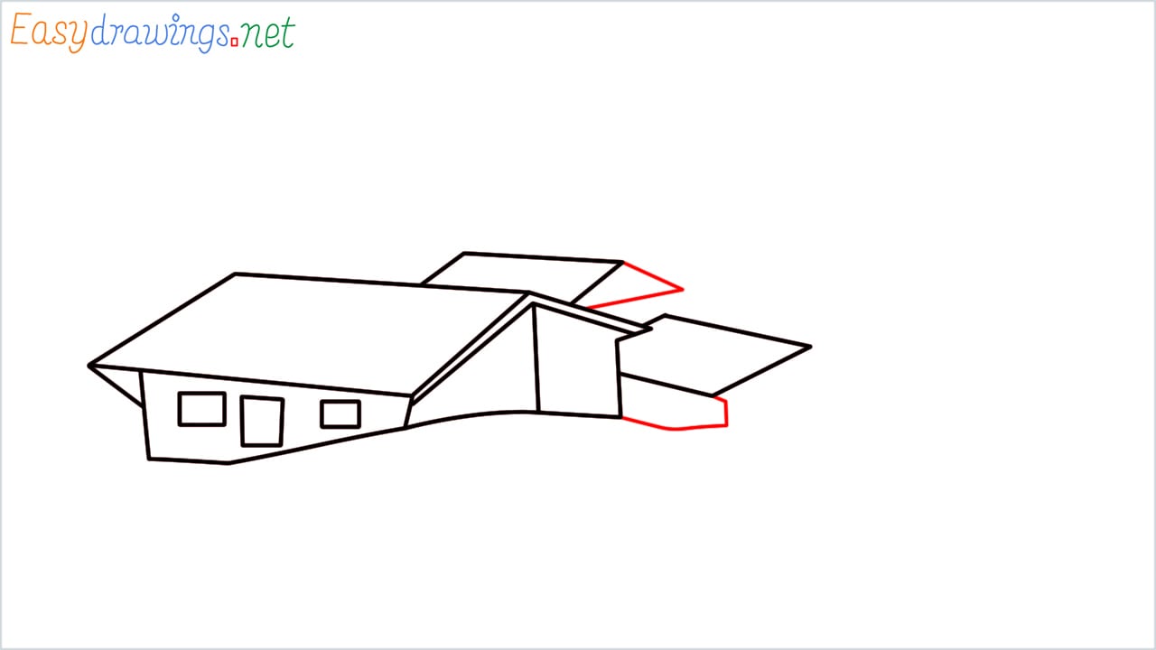 how to draw small village scenery step (6)