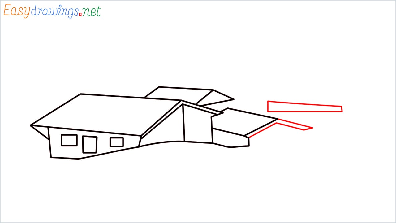 how to draw small village scenery step (7)