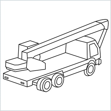 How to Draw a Crane truck step by step - [12 Easy Phase] + [Video]