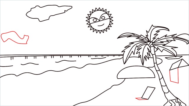 How to draw a Beach step (11)