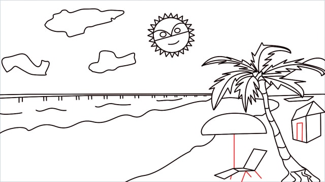 How to draw a Beach step (13)