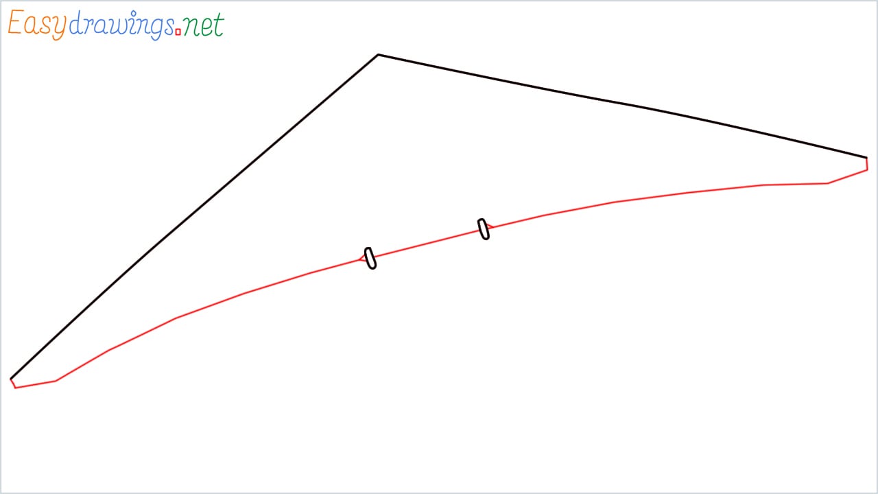 How to draw a Hang glider step (2)