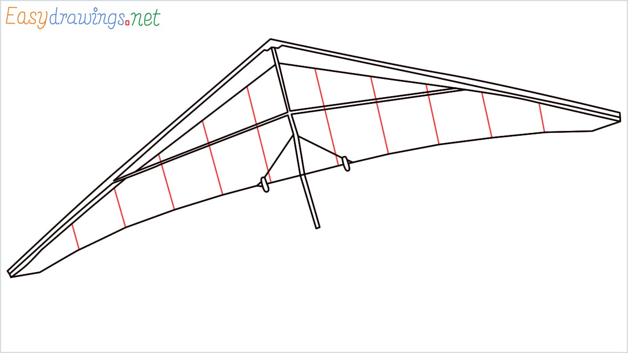 How to draw a Hang glider step (6)