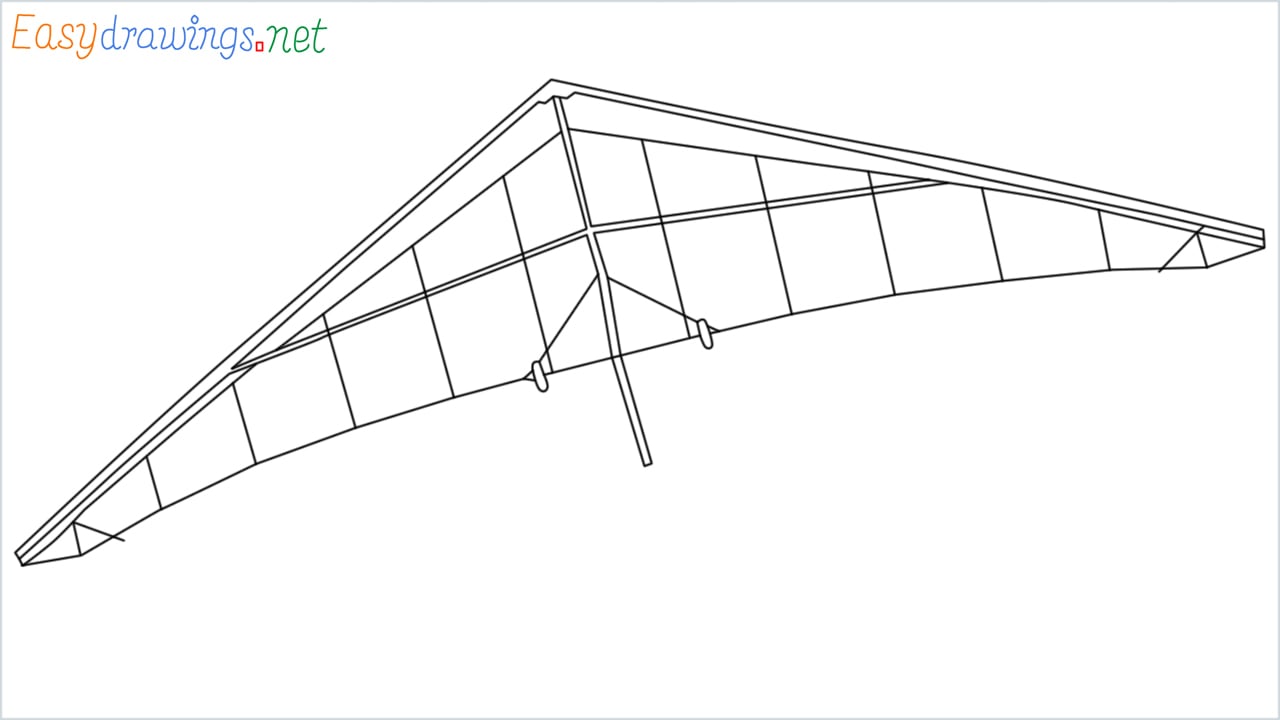 How to draw a Hang glider step by step