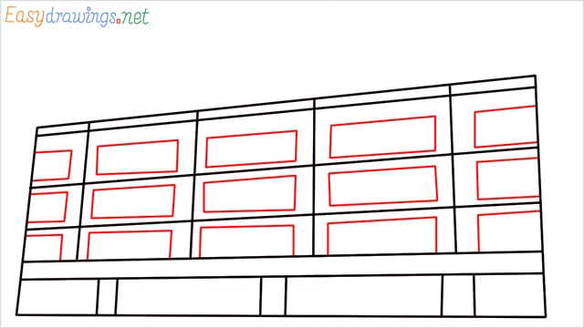 How to draw a High-rise building step (5)