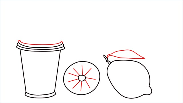How to draw a Lemon and Juice step (4)