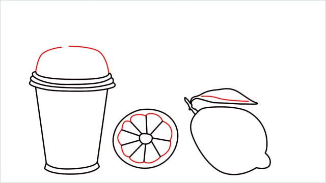 How to draw a Lemon and Juice step (5)