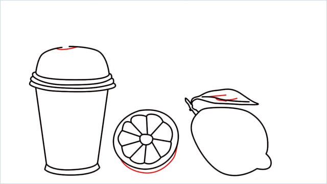 How to draw a Lemon and Juice step (6)
