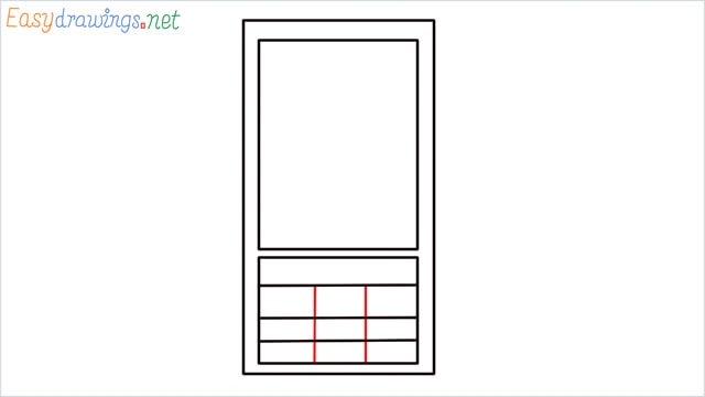 How to draw a Mobile phone step (4)
