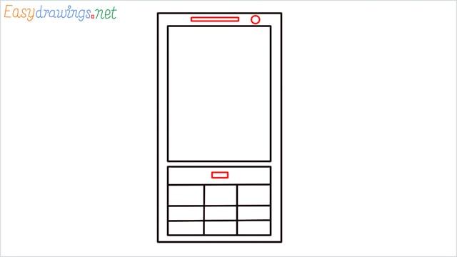 How to draw a Mobile phone step (5)