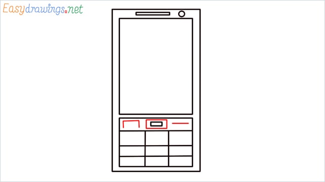 How to draw a Mobile phone step (6)