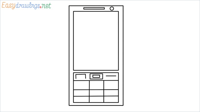 How to draw a Mobile phone step by step