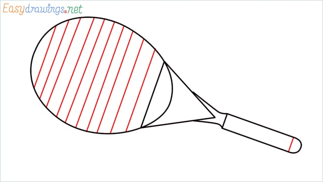 How to draw a Tennis racket step (5)