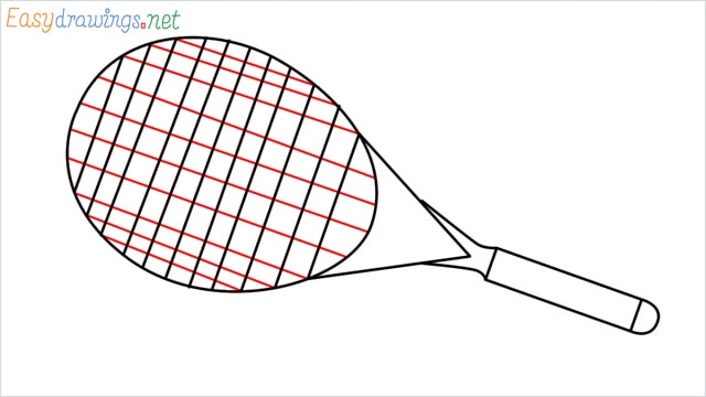 How to draw a Tennis racket step (6)