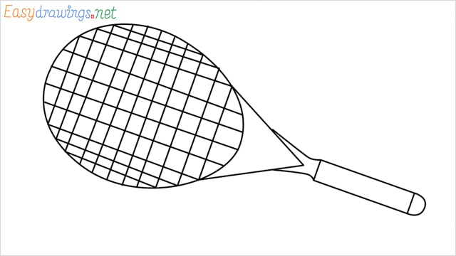 How to draw a Tennis racket step by step