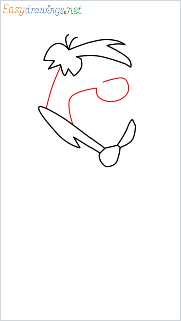 how to draw Flintstone step (5)