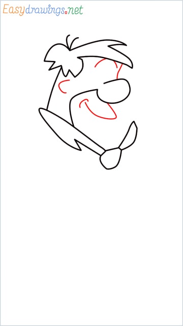 how to draw Flintstone step (6)