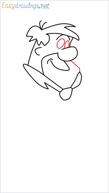 how to draw Flintstone step (7)