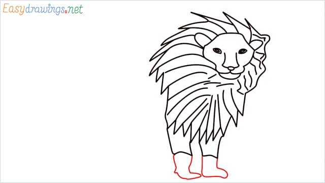 how to draw a lion step (10)