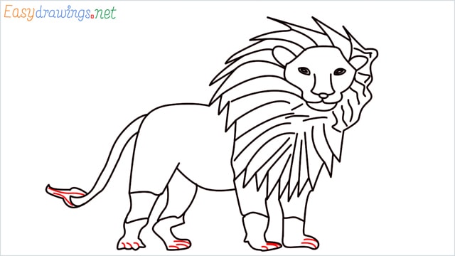 how to draw a lion step (16)