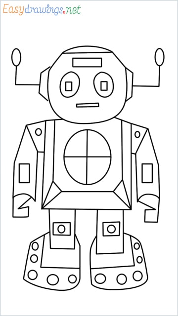how to draw a robot step by step