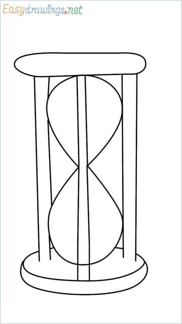 how to draw an hourglass step by step
