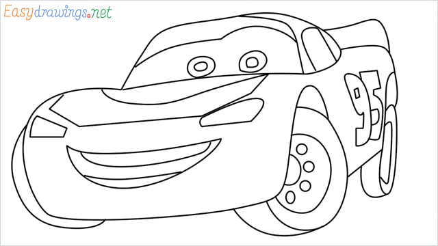 how to draw lightning mcqueen step by step