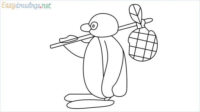 How to draw Pingu step by step