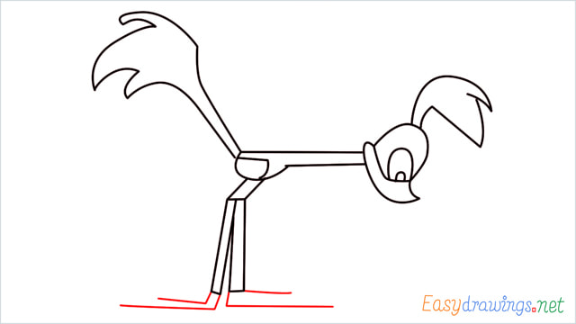 How to draw Road runner cartoon step (10)