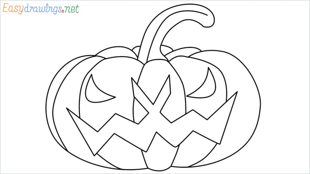 How to draw a Halloween Scary Pumpkin step by step