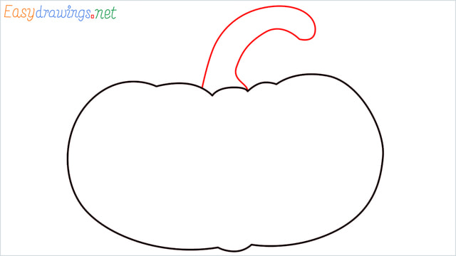 How to draw a Pumpkin step (3)