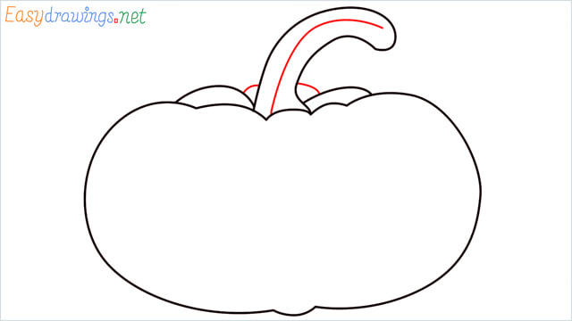 How to draw a Pumpkin step (5)