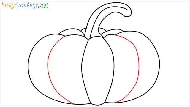 How to draw a Pumpkin step (7)