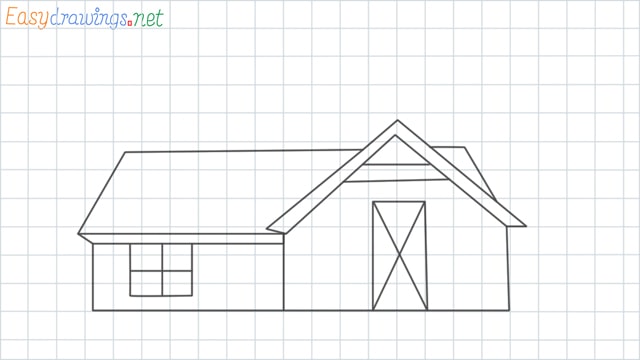 Farmhouse grid line drawing
