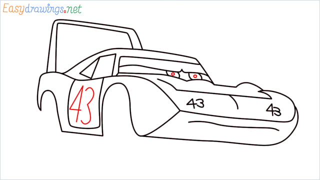 How to draw Dinoco car step (10)