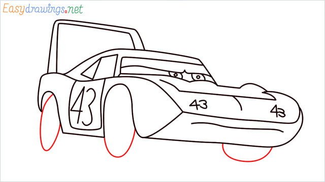 How to draw Dinoco car step (11)