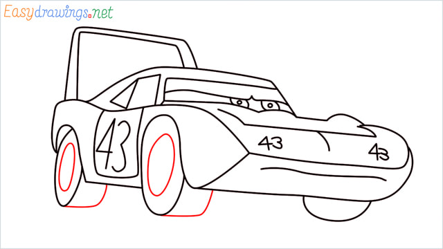 How to draw Dinoco car step (12)