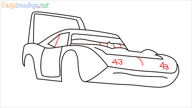 How to draw Dinoco car step (9)