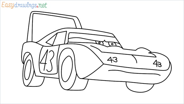 How to draw Dinoco car step by step