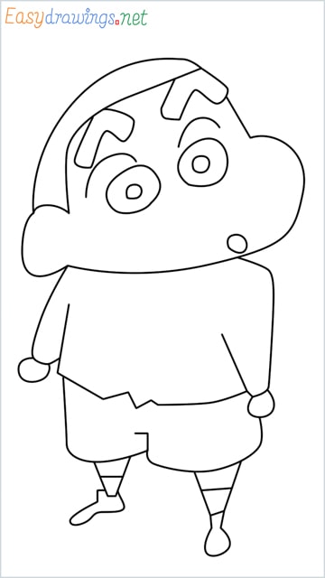 How to draw Shin chan step by step