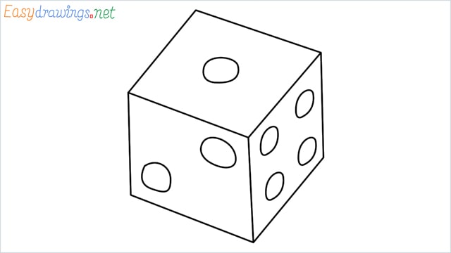 How to draw a Dice step by step